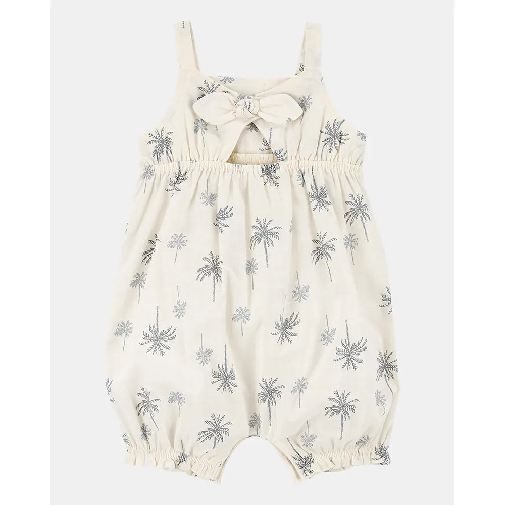 Carter's Baby Girl Cotton Romper - Palm Trees