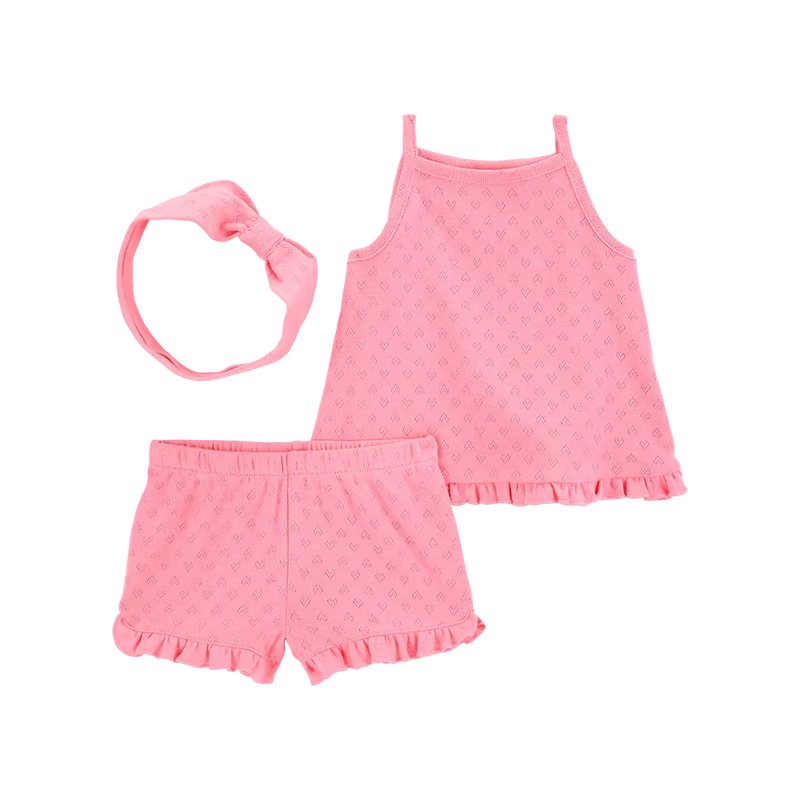 Carter's Baby Girl 3-Piece Set - Pointelle Heart