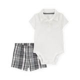 Ensemble body polo et short à carreaux bébé garçon