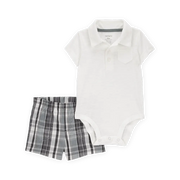 Ensemble body polo et short à carreaux bébé garçon