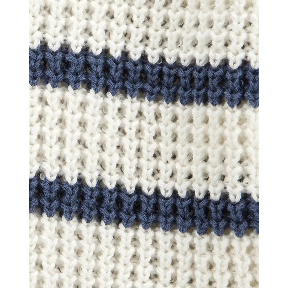 OshKosh Baby Boy Striped Knit Cardigan - Cream & Blue