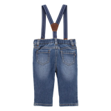 Jean à bretelles en tricot denim bébé garçon