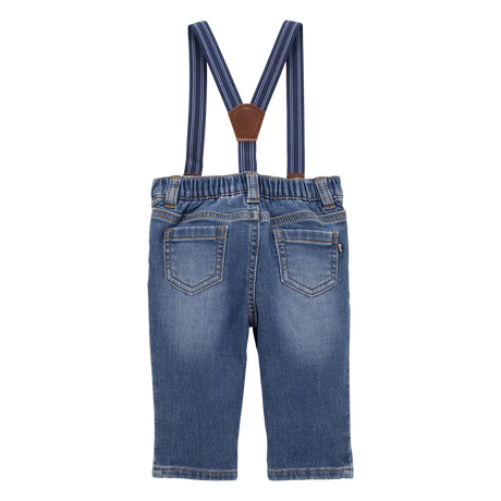 Jean à bretelles en tricot denim bébé garçon