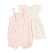 Ensemble robe et barboteuse arc-en-ciel bébé fille