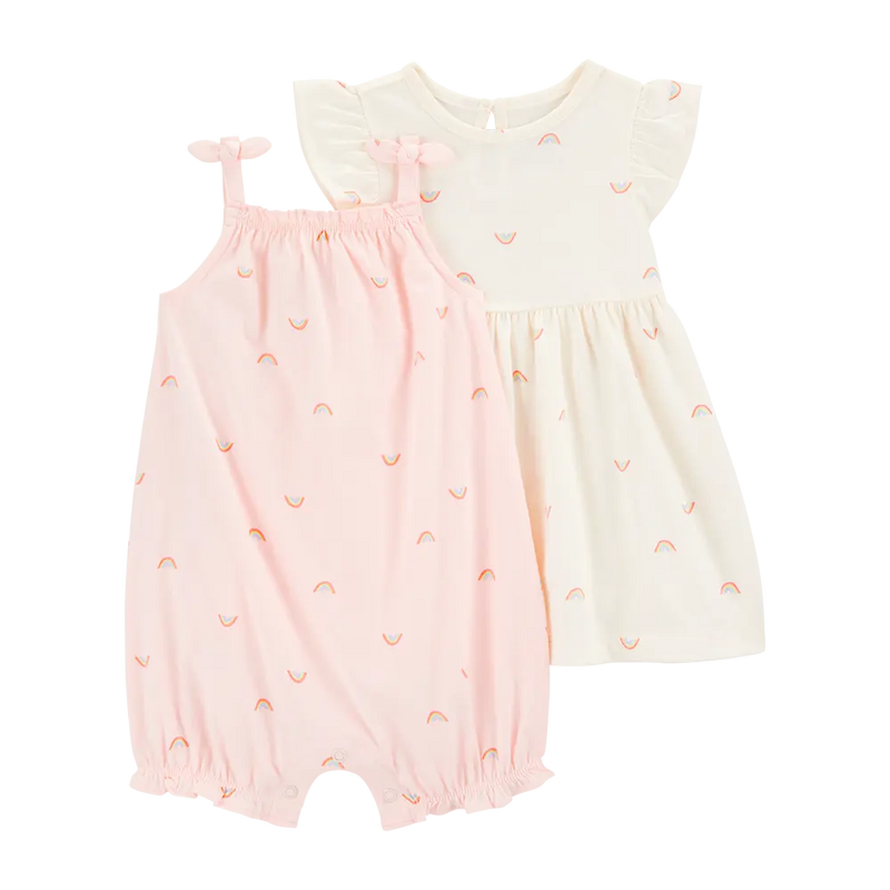 Carter's Baby Girl Dress & Romper Set - Rainbow