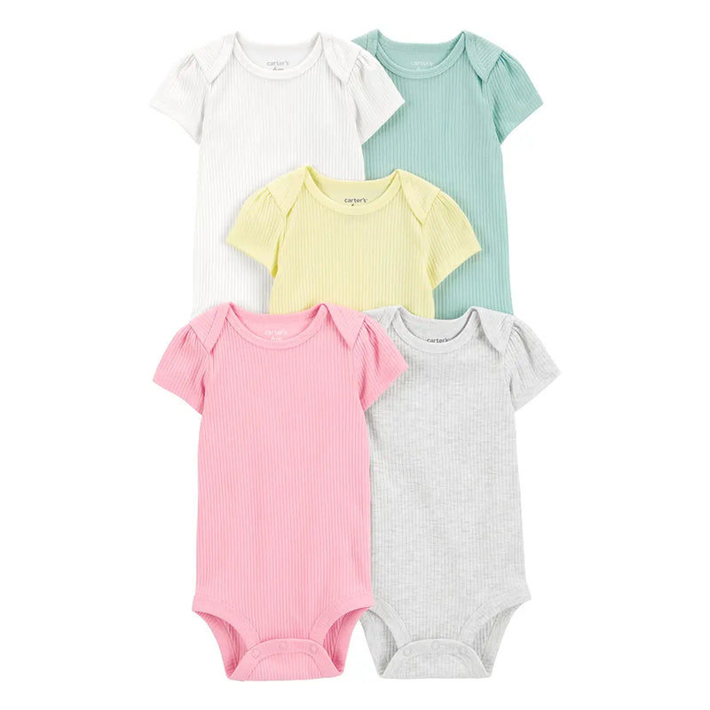 Lot de 5 Bodies Manches Courtes Bébé Fille Carter's - Multi
