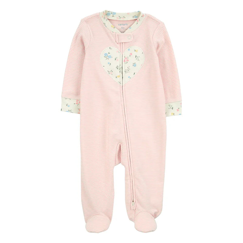 Carter's Baby Girl Cotton Sleep & Play - Pink Heart
