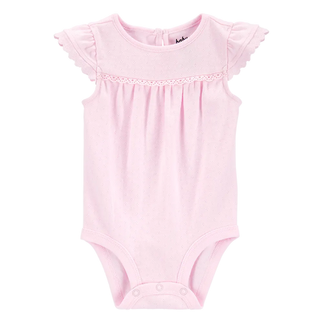 Body à manches papillon en pointelle bébé fille