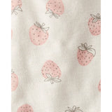 Ensemble 2 pièces fraise en coton bio bébé fille