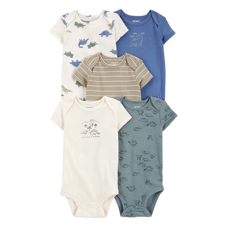 Lot de 5 bodys manches courtes bébé garçon - Coton