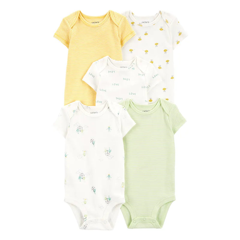 Lot de 5 Bodies Manches Courtes Bébé Carter's - Multi