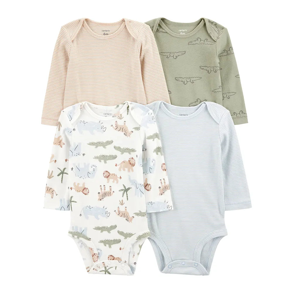 Lot de 5 bodys manches longues bébé garçon - Coton