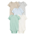 Lot de 5 bodys manches courtes bébé - Unisexe