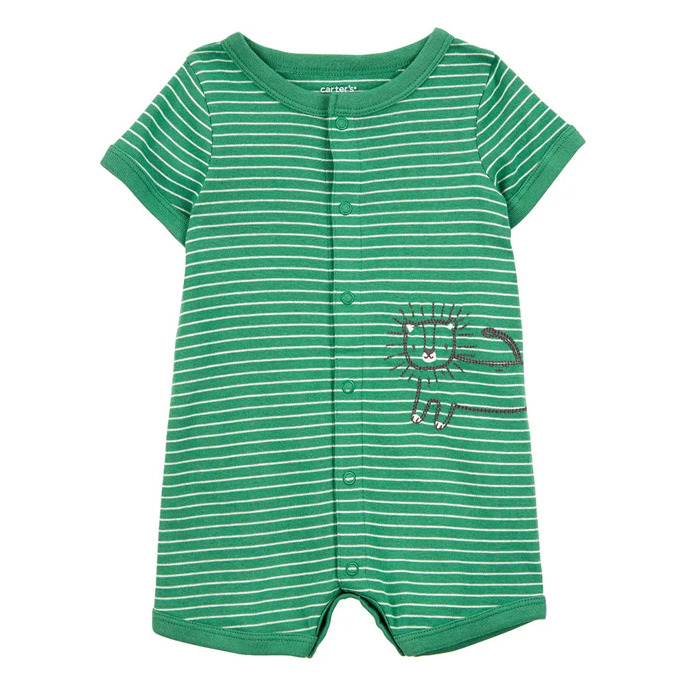 Barboteuse rayée à motif lion pour bébé garçon