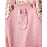 Ensemble salopette et t-shirt lapin bébé fille