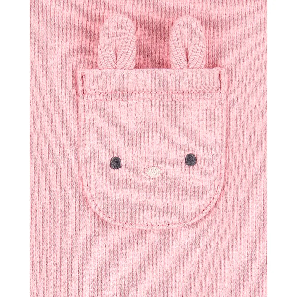 Ensemble salopette et t-shirt lapin bébé fille