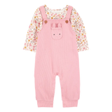 Ensemble salopette et t-shirt lapin bébé fille