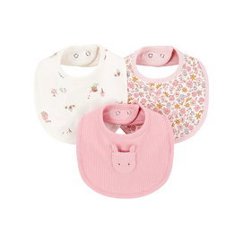 Lot de 3 bavoirs fleuris pour bébé fille