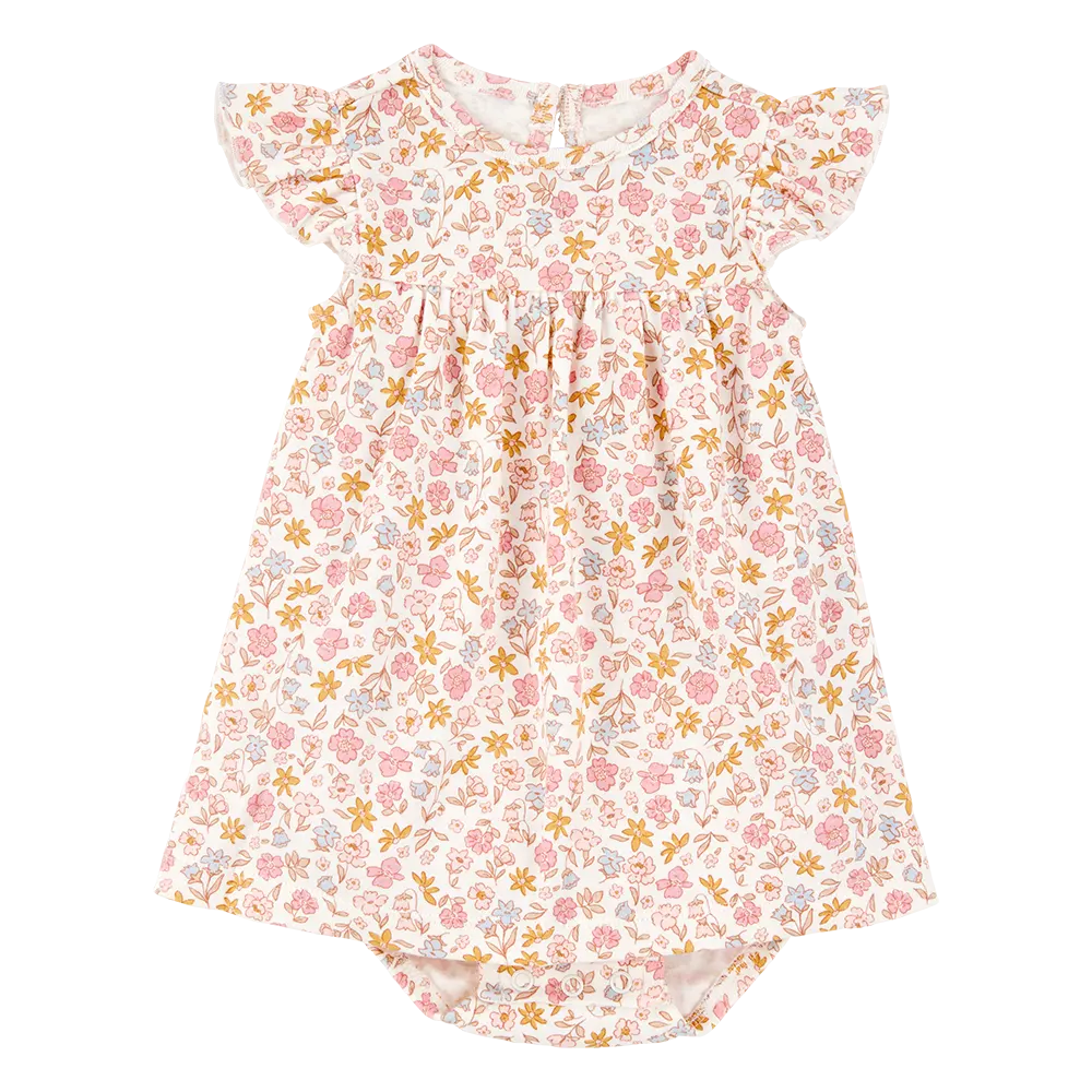 Ensemble robe-body et cardigan bébé fille - Rose