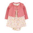 Ensemble robe-body et cardigan bébé fille - Rose