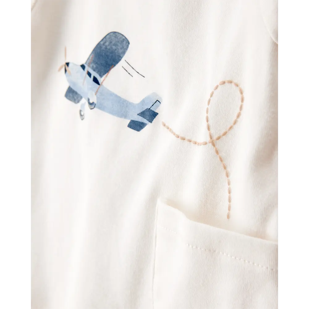 Ensemble 4 pièces avion pour bébé garçon - Coton
