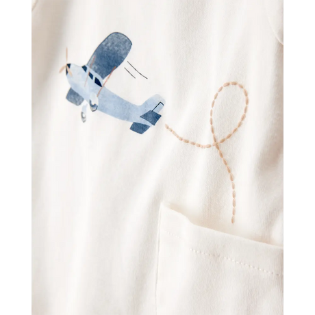 Ensemble 4 pièces avion pour bébé garçon - Coton
