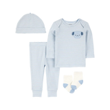Ensemble 4 pièces chiot bébé garçon - 100% Coton