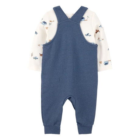 Ensemble salopette gaufrée et t-shirt bébé garçon