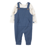Ensemble salopette gaufrée et t-shirt bébé garçon