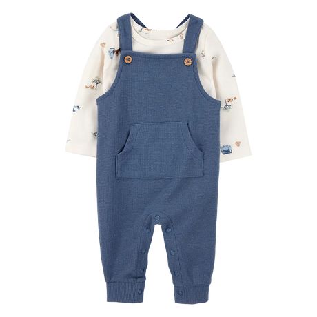 Ensemble salopette gaufrée et t-shirt bébé garçon