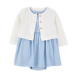 Ensemble robe-body et cardigan bébé fille - Bleu