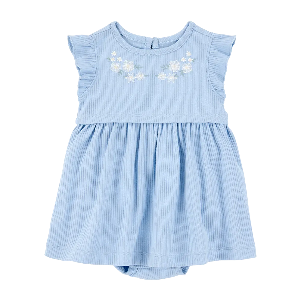 Ensemble robe-body et cardigan bébé fille - Bleu