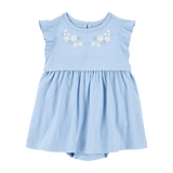 Ensemble robe-body et cardigan bébé fille - Bleu