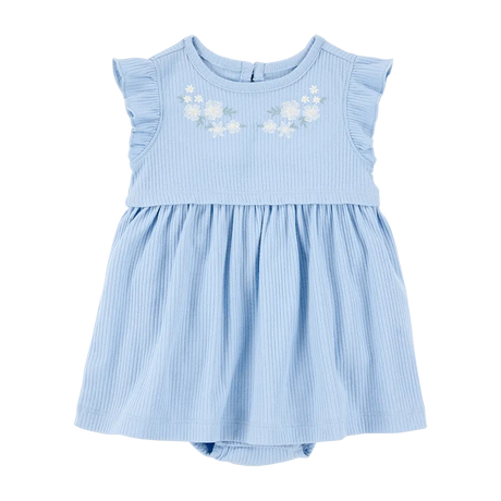 Ensemble robe-body et cardigan bébé fille - Bleu