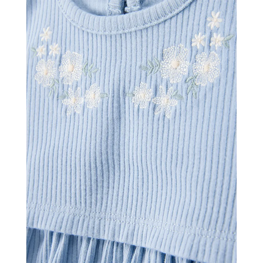 Ensemble robe-body et cardigan bébé fille - Bleu