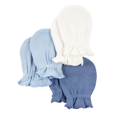 Lot de 3 moufles anti-griffures bébé garçon - Coton