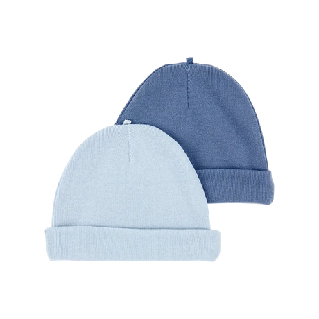 Lot de 2 bonnets de naissance bébé garçon - Bleu