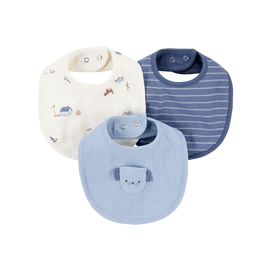 Lot de 3 bavoirs chien pour bébé garçon