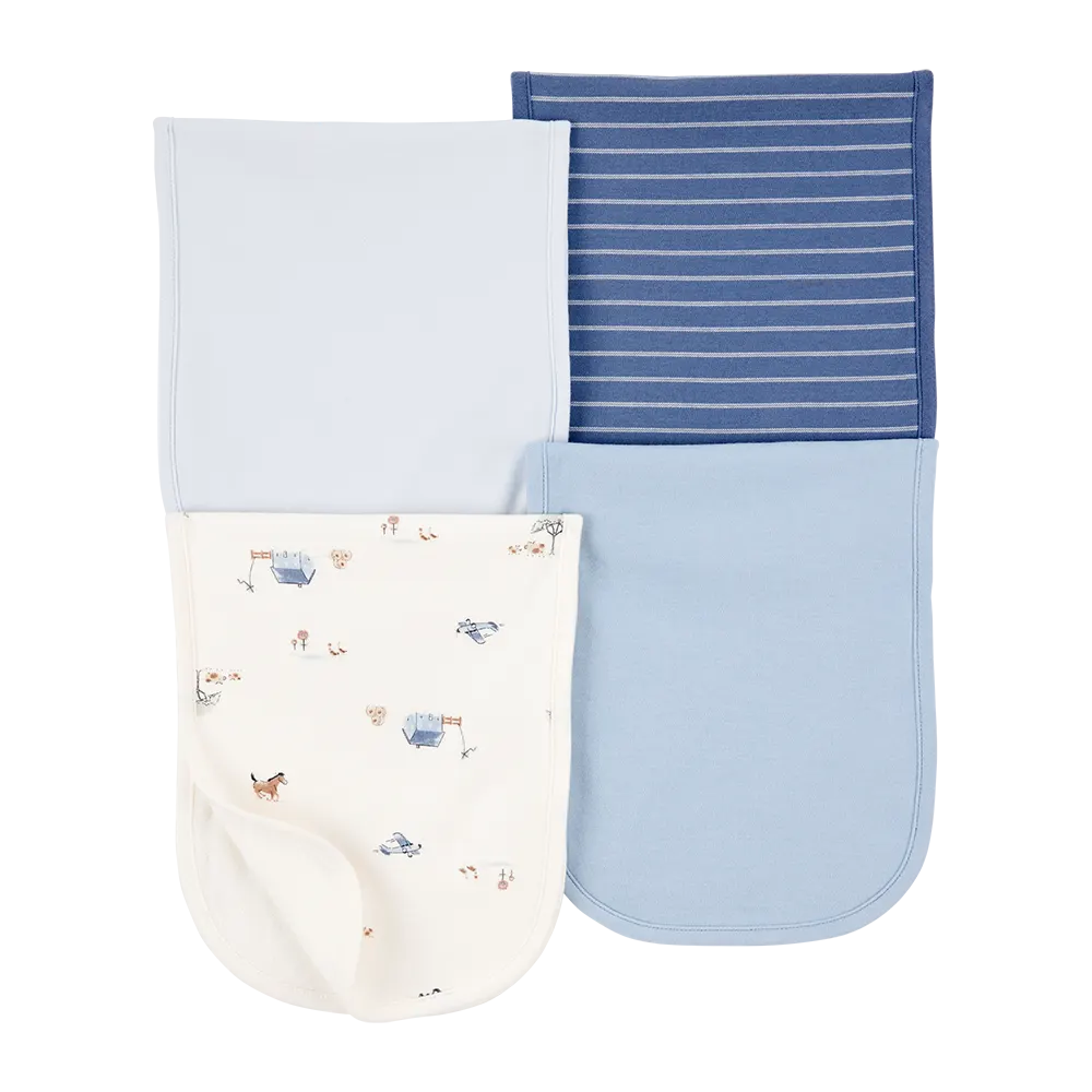 Lot de 4 langes de Rots bébé garçon - Bleu