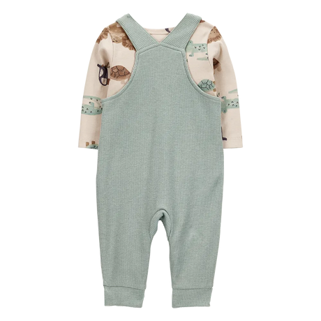 Ensemble salopette gaufrée et t-shirt bébé garçon