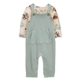 Ensemble salopette gaufrée et t-shirt bébé garçon