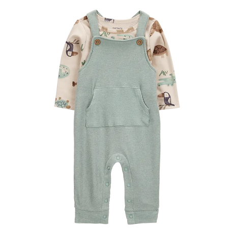 Ensemble salopette gaufrée et t-shirt bébé garçon