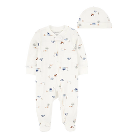 Ensemble pyjama et bonnet bébé garçon - Imprimé