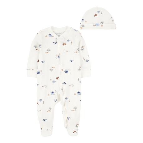 Ensemble pyjama et bonnet bébé garçon - Imprimé