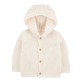 Cardigan à capuche avec oreilles 3D bébé - Ivoire