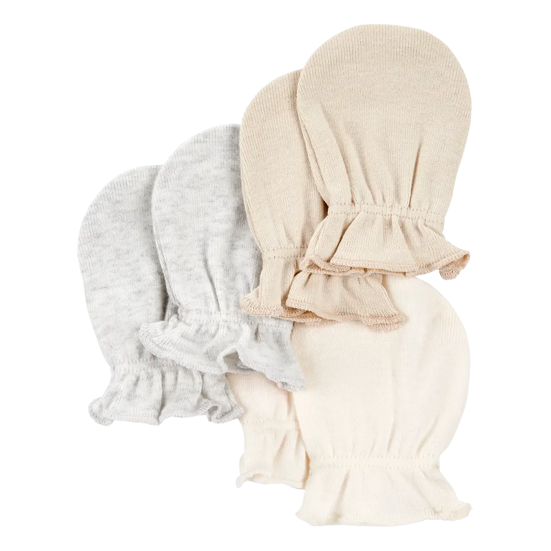 Lot de 3 Moufles Anti-griffures Bébé Carter's - Beige & Gris