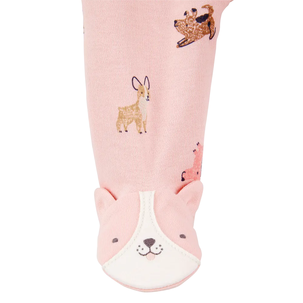 Pyjama dors-bien zippé chien bébé fille - Coton