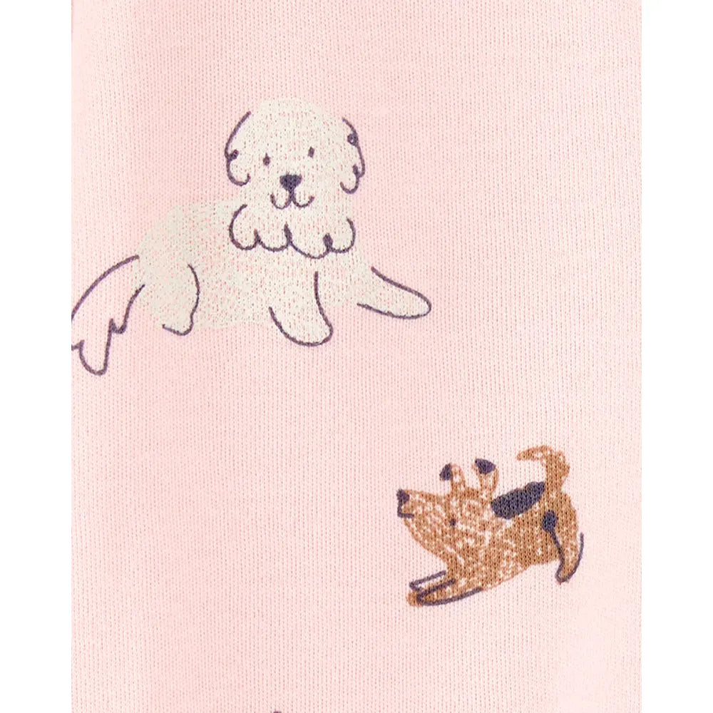 Pyjama dors-bien zippé chien bébé fille - Coton