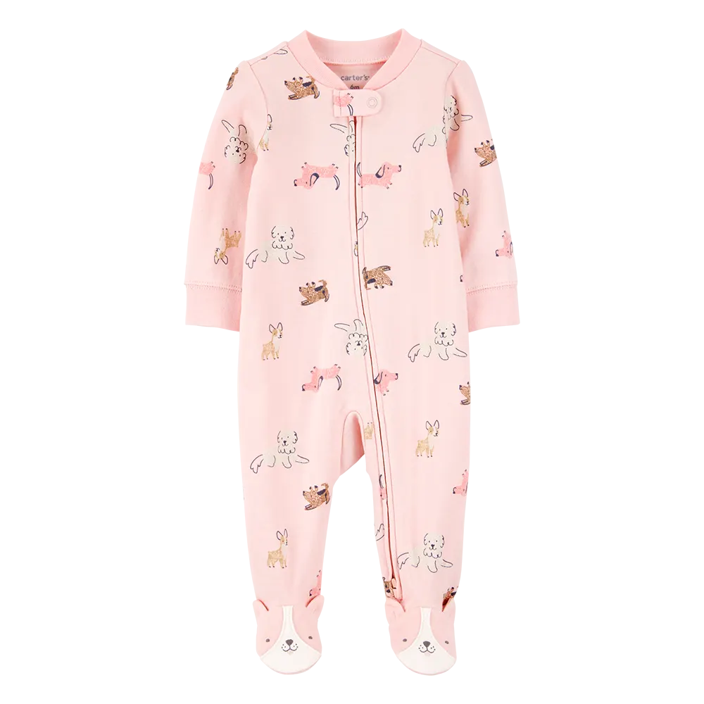 Pyjama dors-bien zippé chien bébé fille - Coton