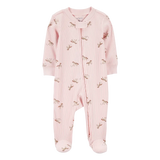 Pyjama dors-bien zippé côtelé cheval bébé fille